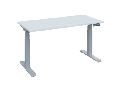 Fleximax 27-14 výškově nastavitelný stůl, kovová podnož stříbrná, deska 25 mm, široký 1400 mm, bílá